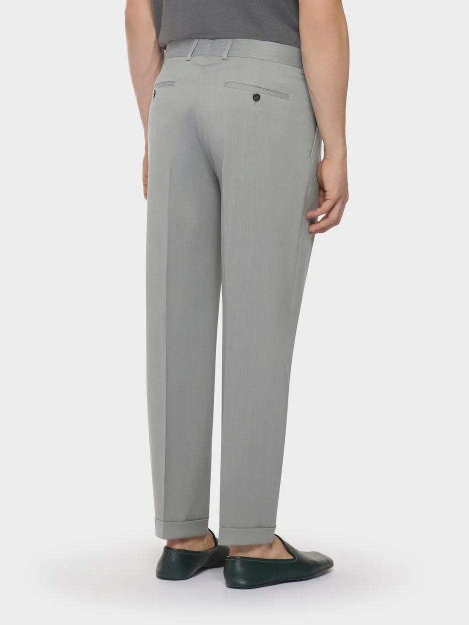 Caruso Norma pantalone slim fit flanella lana grigio
