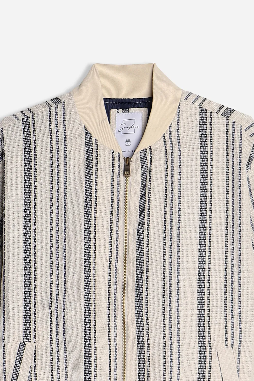 Sonny Bono Bomber Misto Lino Giubbotto Beige