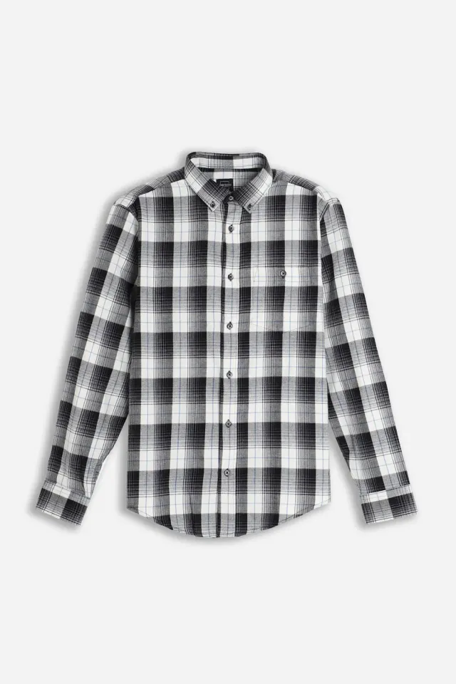 Sonny Bono camicia a quadri flanella panna