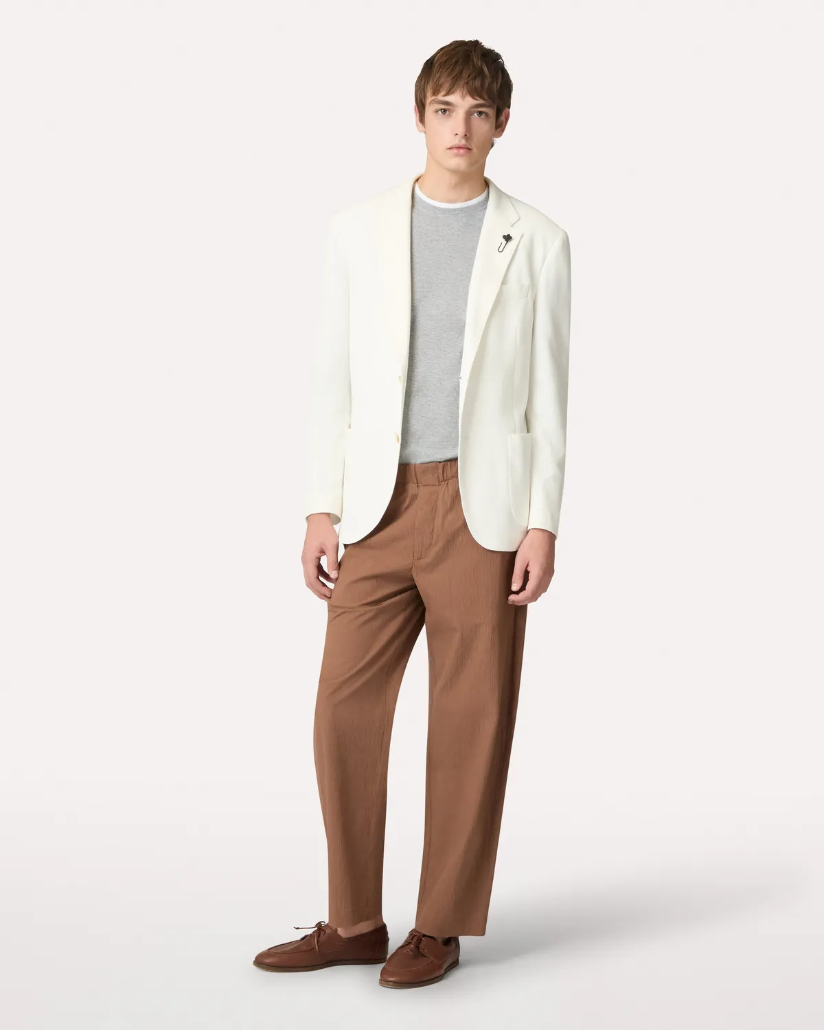 Lardini T-Shirt Manica Lunga Grigia in Cotone