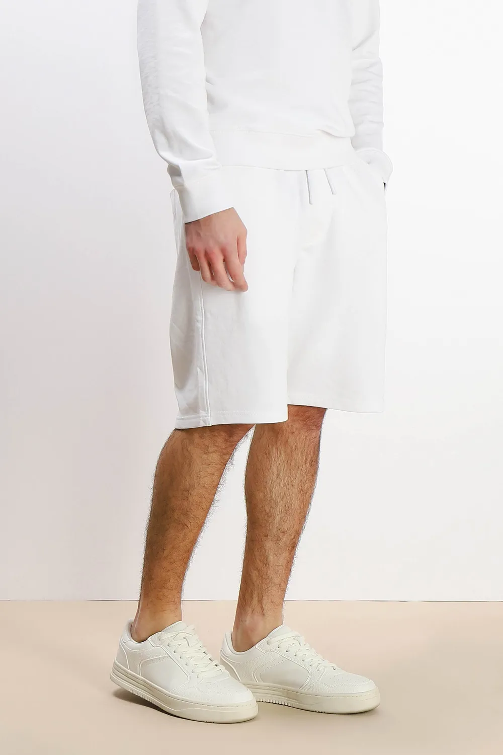 Sonny Bono Bermuda Felpa Basic Bianco in Cotone