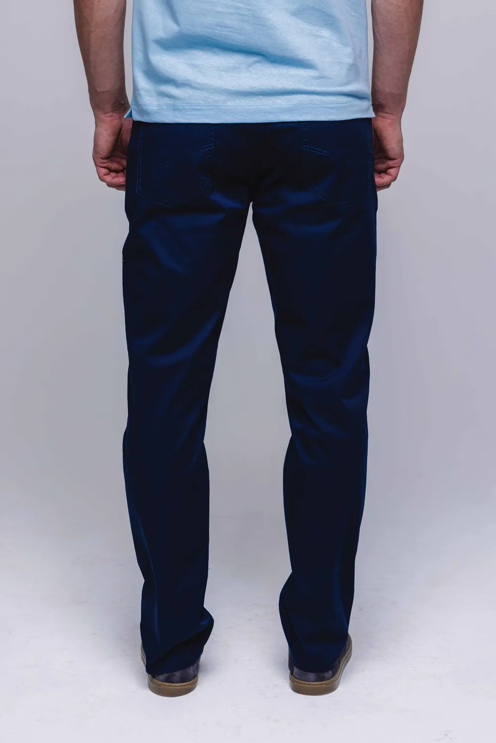 Alain Delon pantalone blu casual elasticizzato cotone