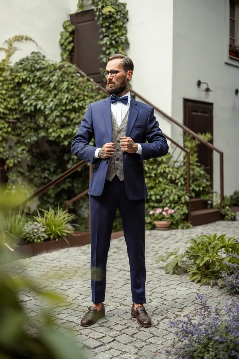 Alain Delon Abito Blu Slim Fit Misto Elasticizzato XL