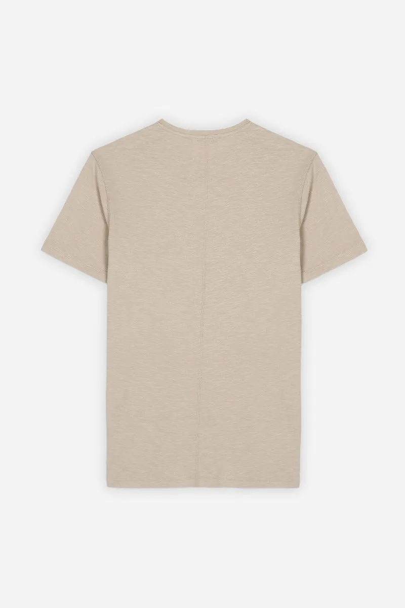 Sonny Bono Overlock t-shirt cotone fiammato beige