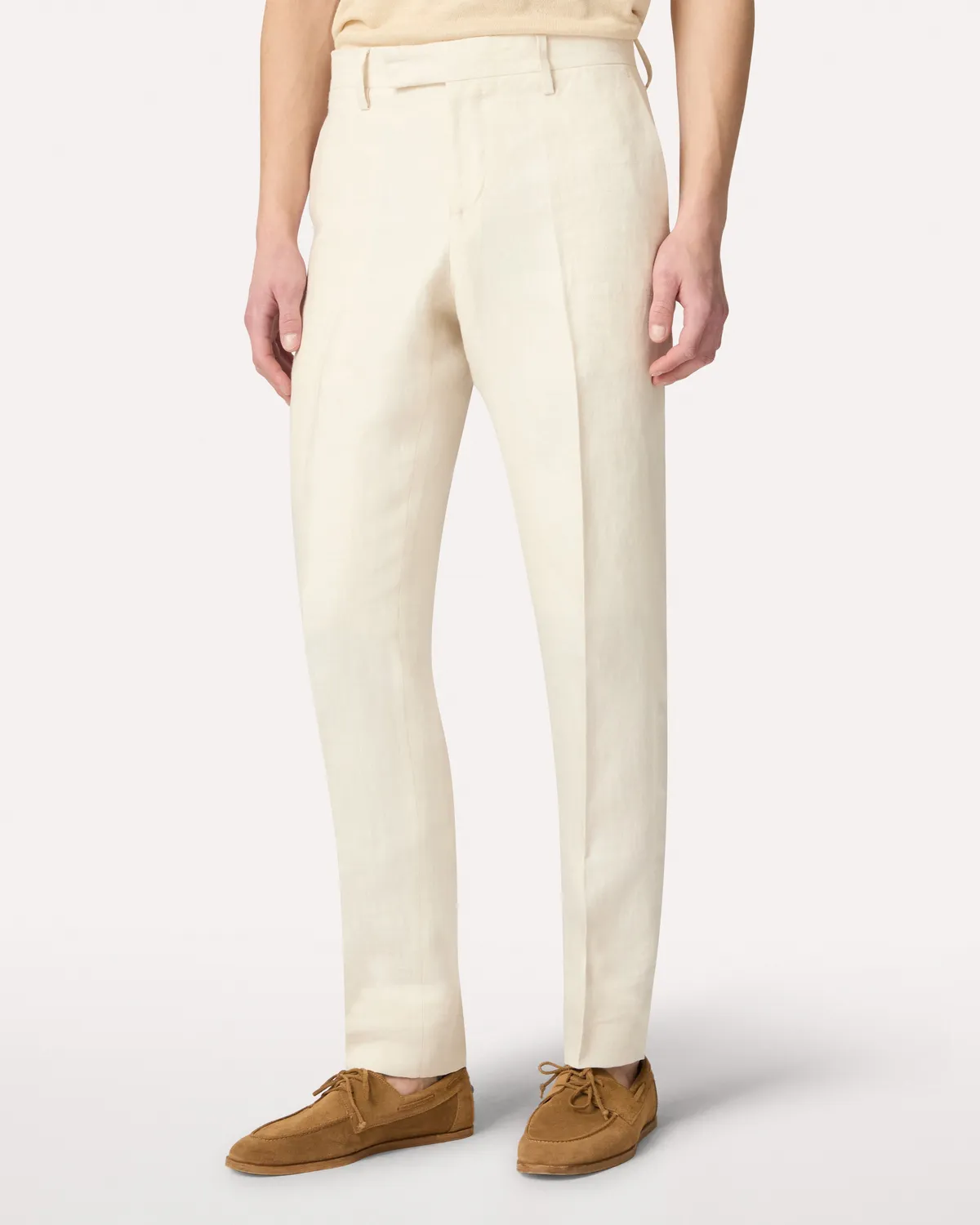 Lardini pantalone panna in lino senza pieghe