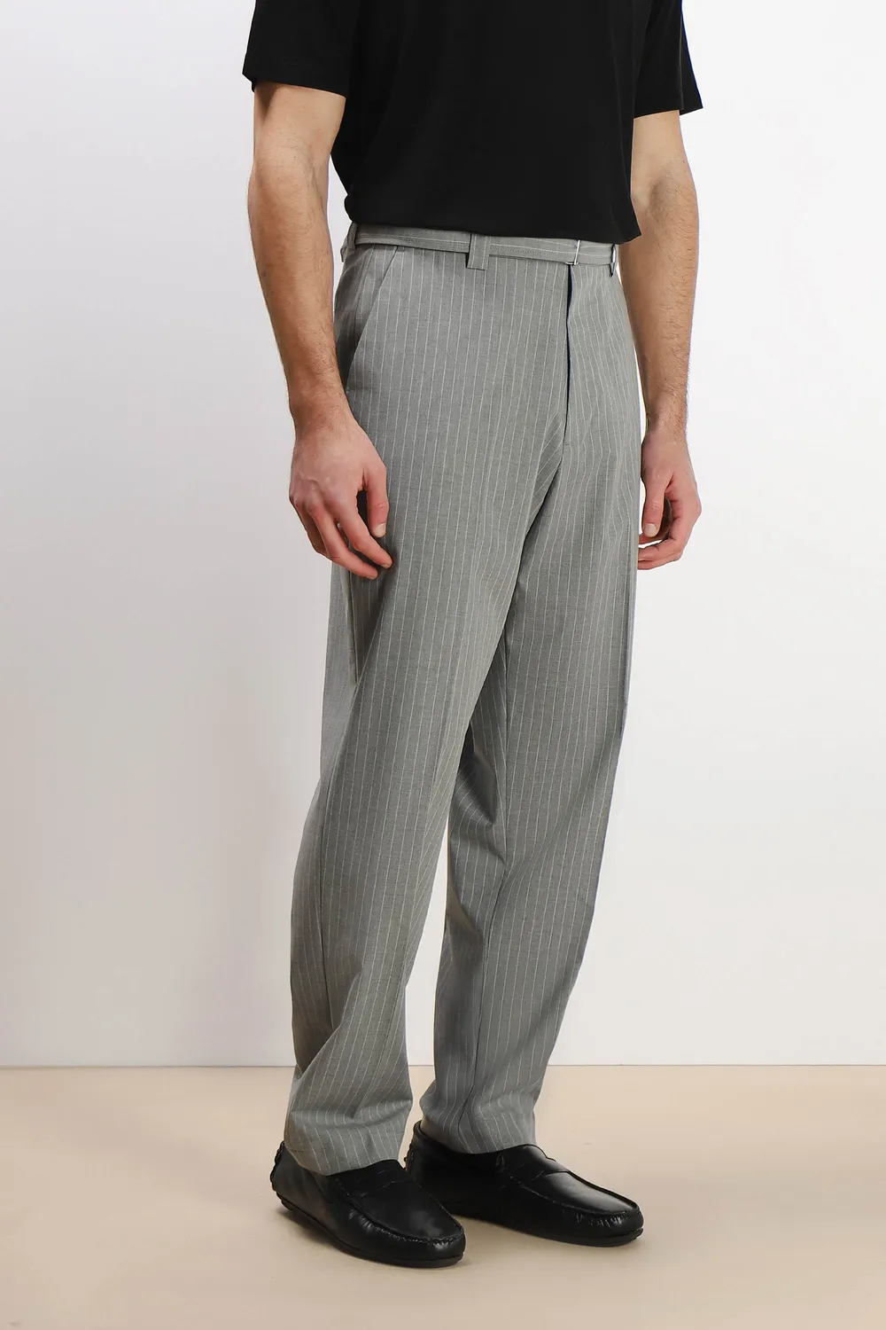Sonny Bono pantalone fantasia a righe con cintura grigio