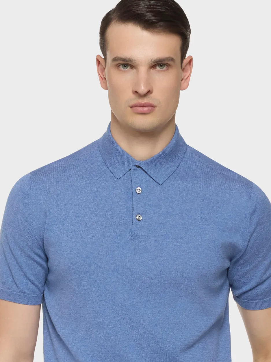 Caruso Polo Maniche Corte Cotone Blu Uomo
