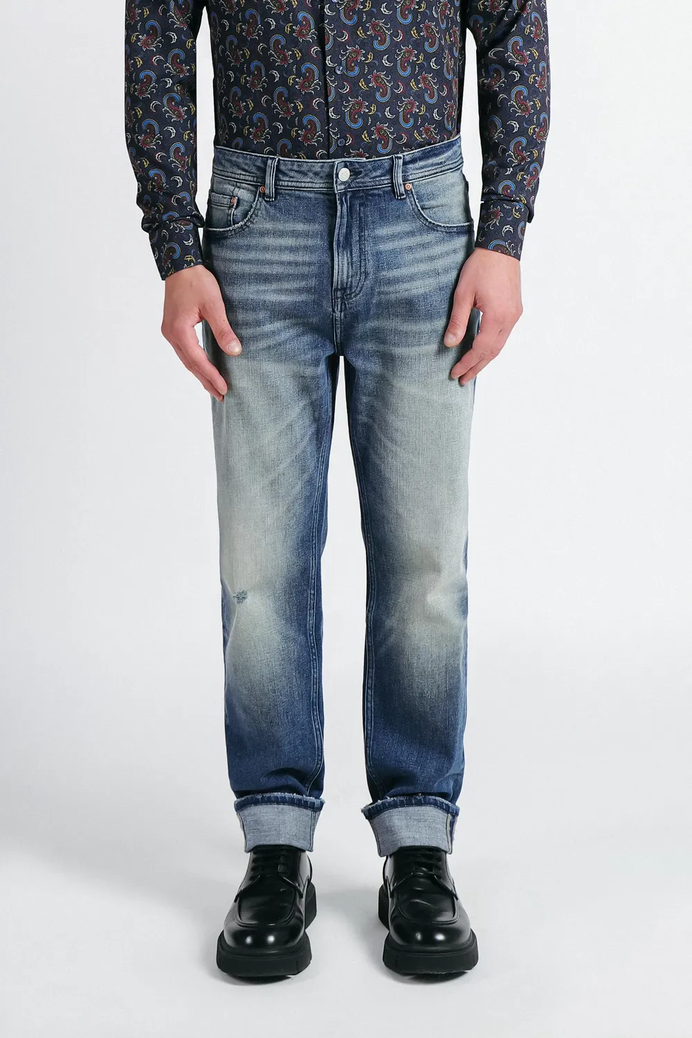Sonny Bono denim loose fit polvere gamba dritta uomo