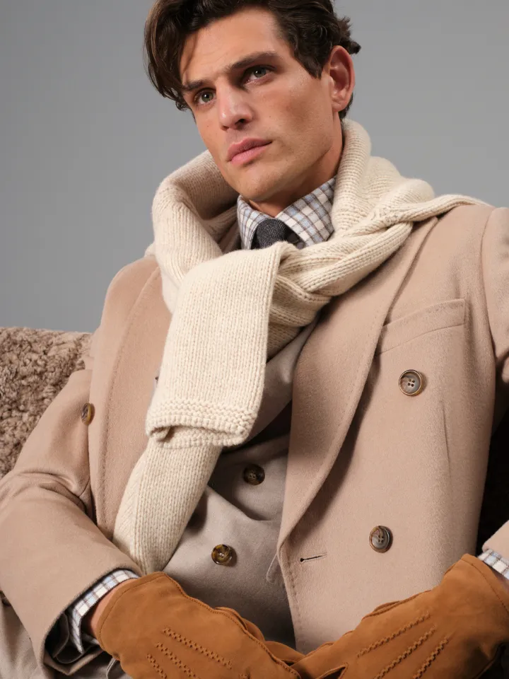 Sand Menswear Sultan DB cappotto cashmere cammello chiaro