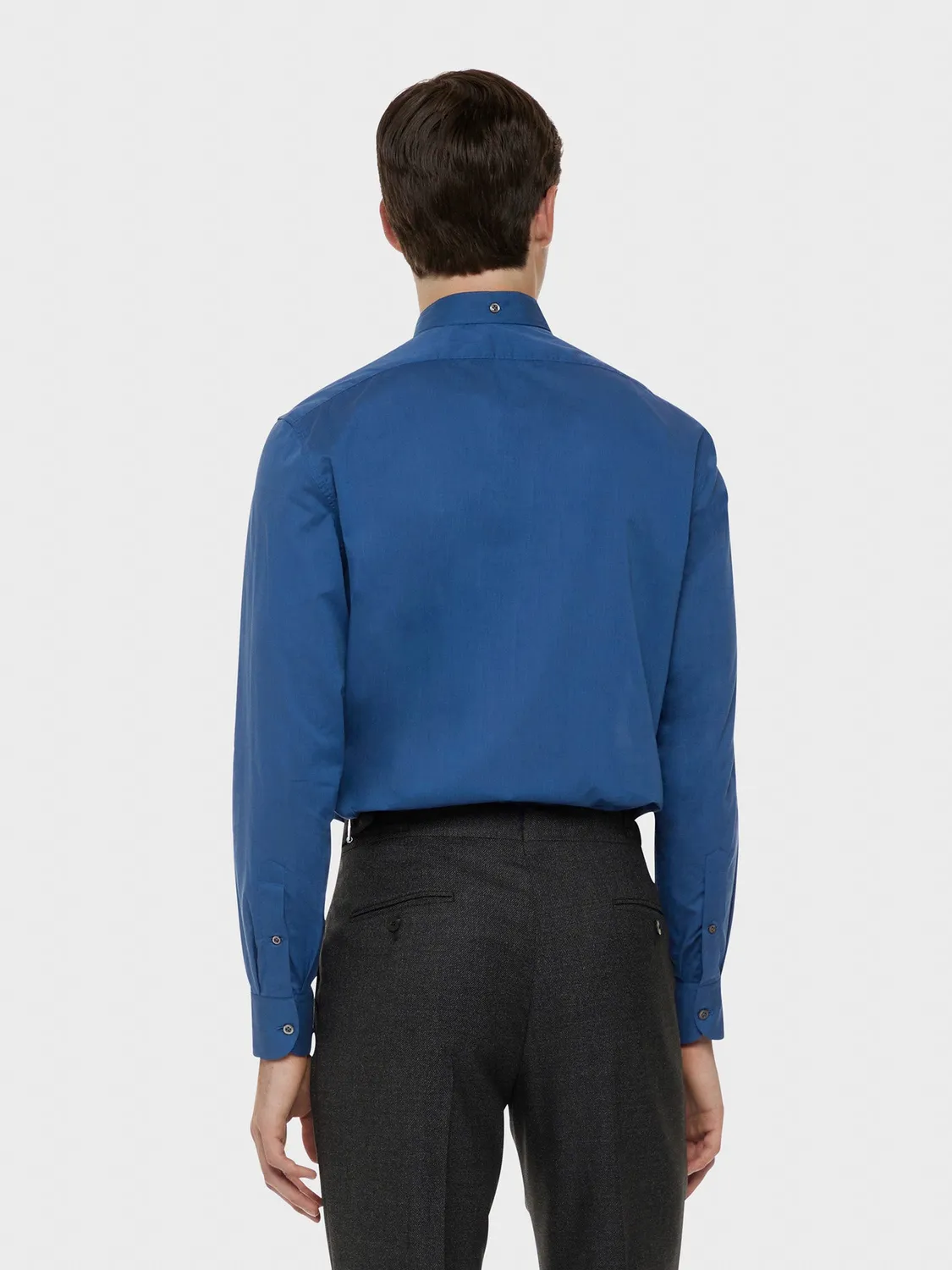 Caruso camicia coreana azzurra uomo in cotone