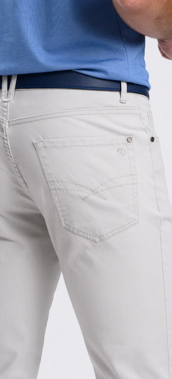 Alain Delon pantalone casual grigio slim cotone