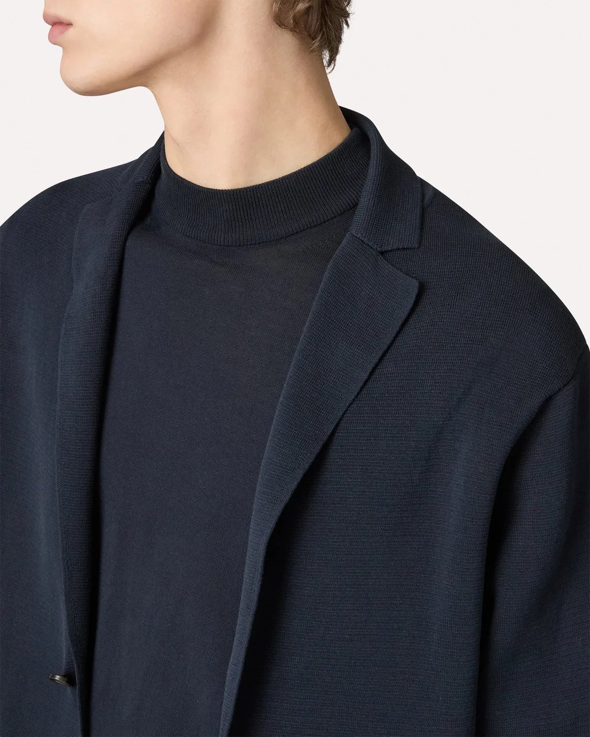 Lardini Giacca monopetto maglia cotone blu
