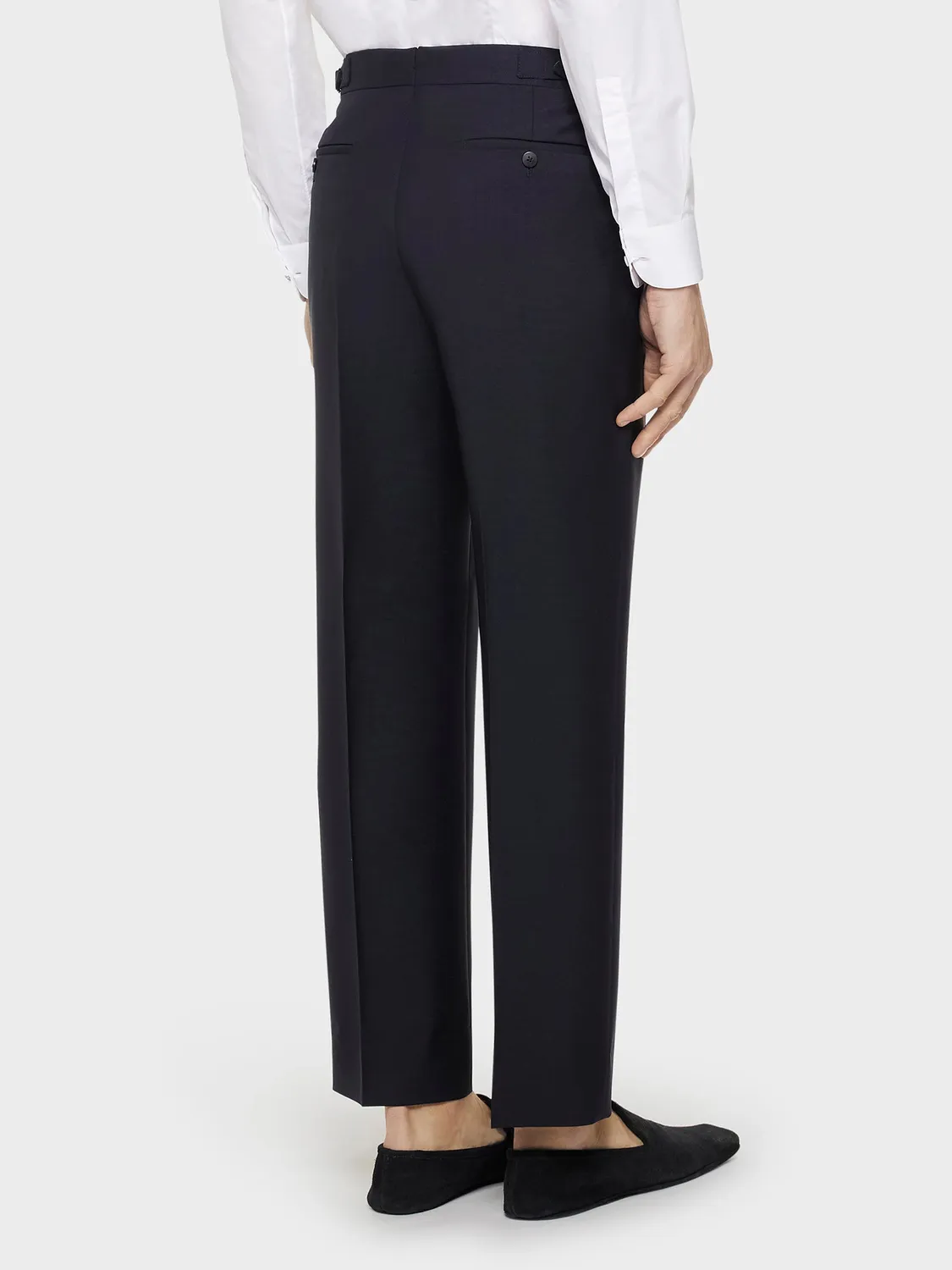 Caruso Norma pantalone lana mohair blu navy vita alta