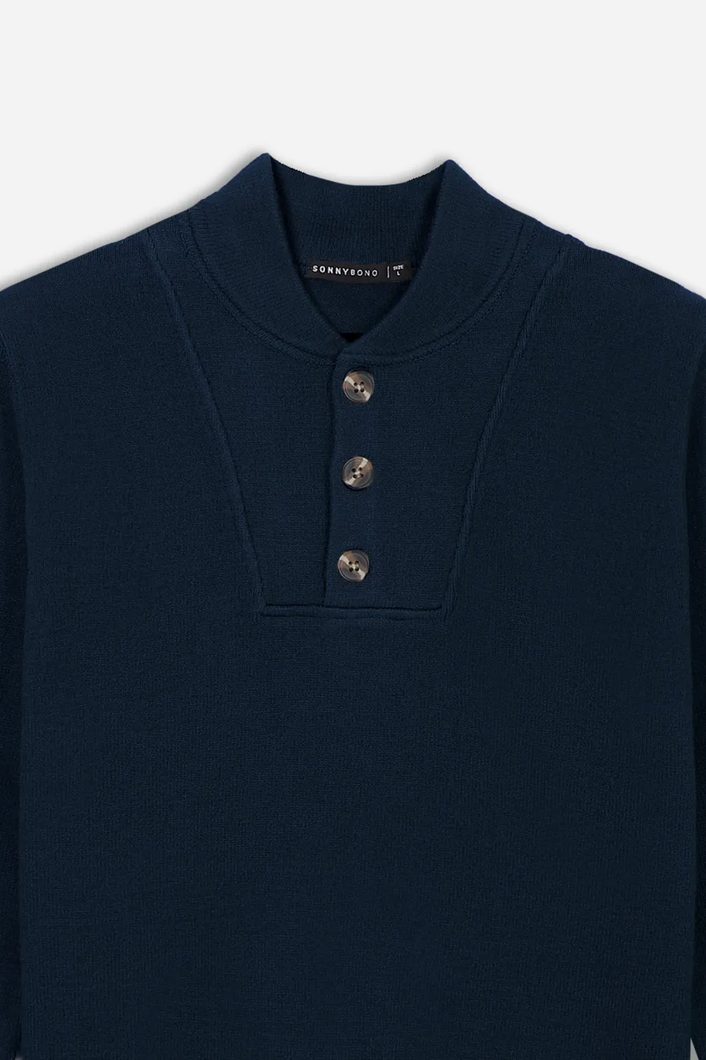 Sonny Bono Collo Bottoni maglia camioner bleu calda