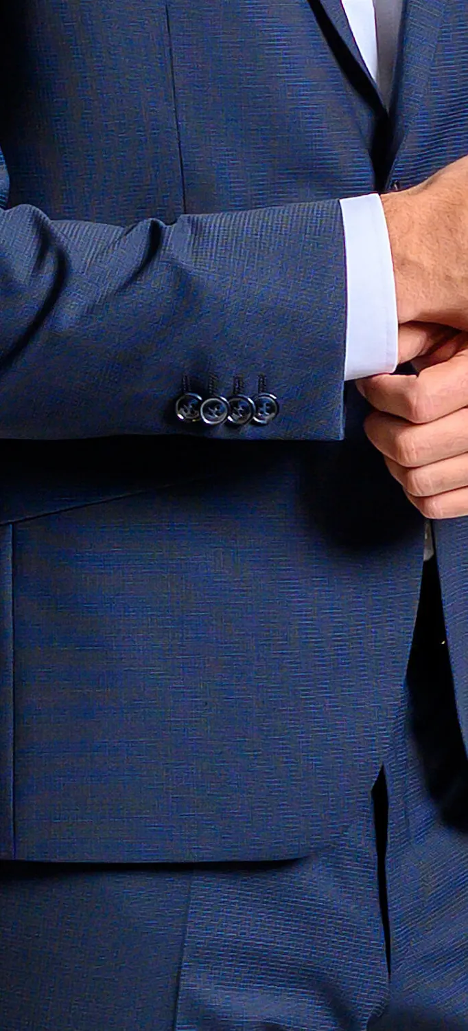Alain Delon Slim Fit abito blu elasticizzato uomo