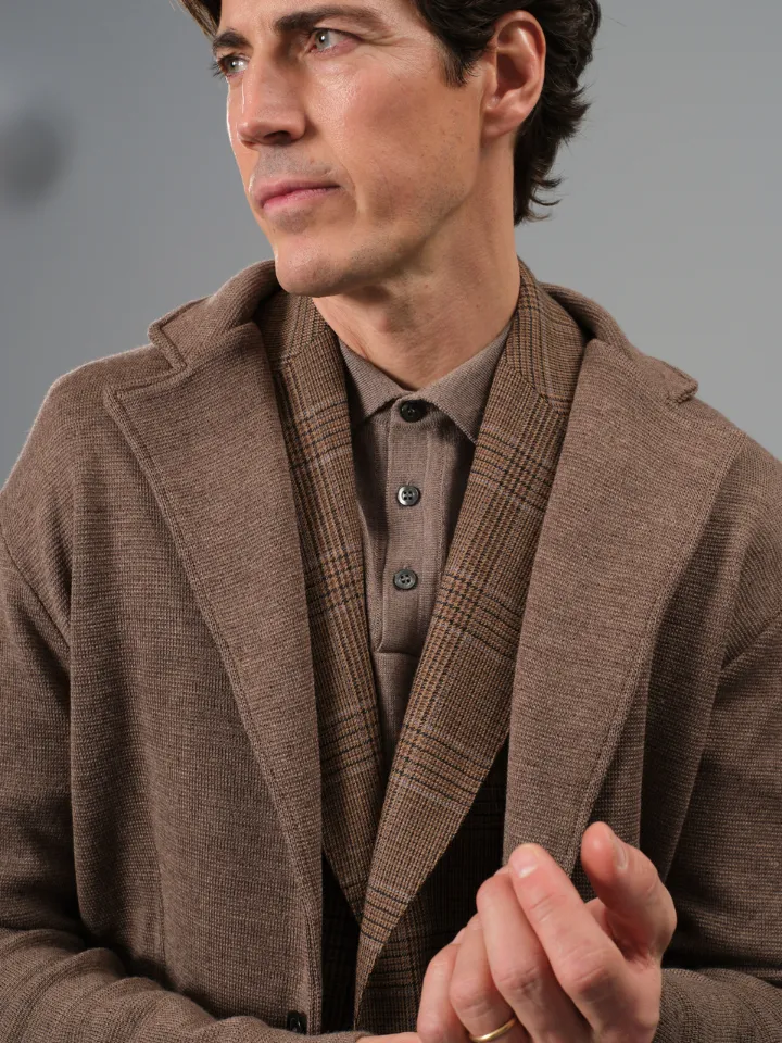 Sand Menswear Milano Milano cardigan knit cammello
