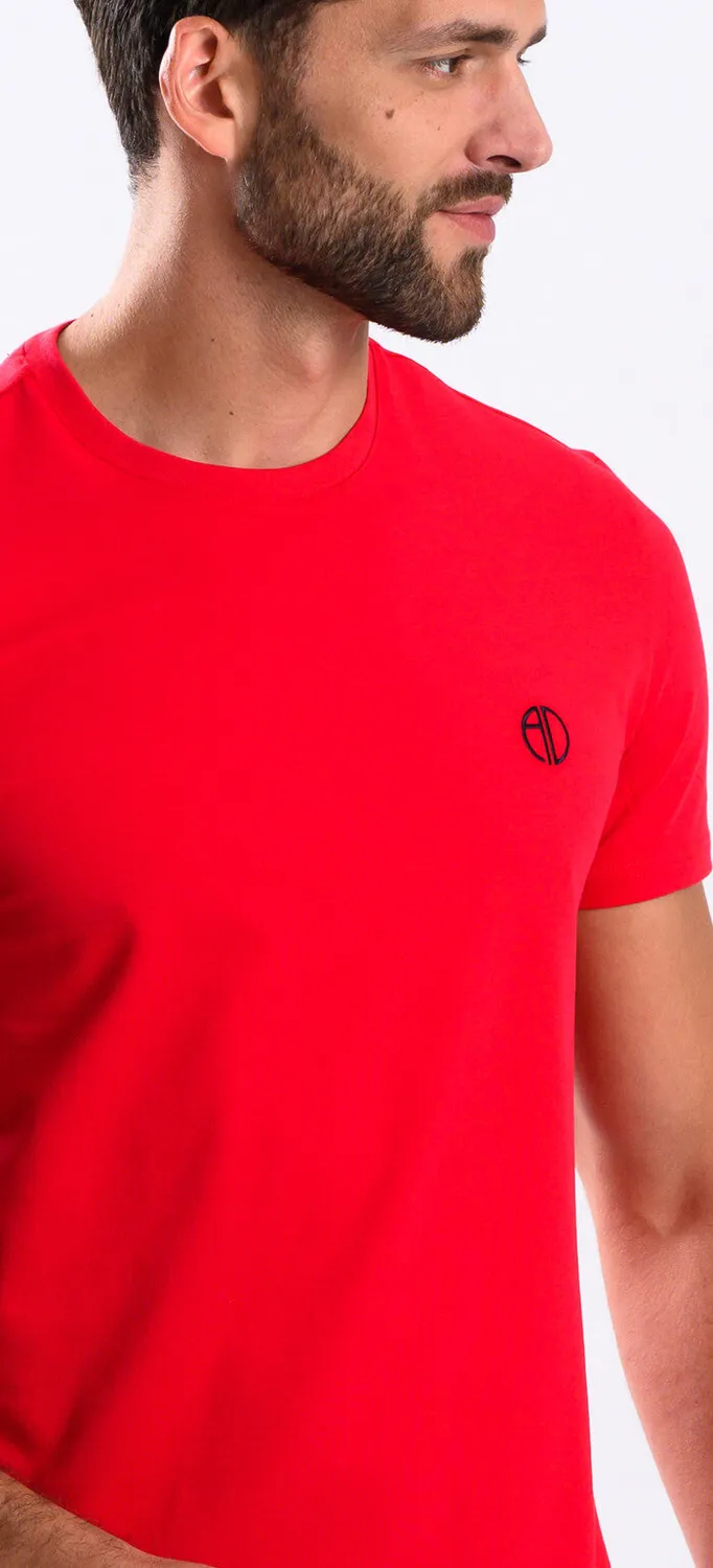 Alain Delon t-shirt slim rossa jersey cotone stretch
