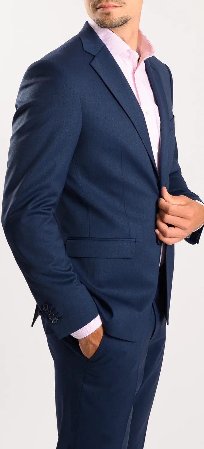 Alain Delon abito uomo slim fit blu navy elasticizzato