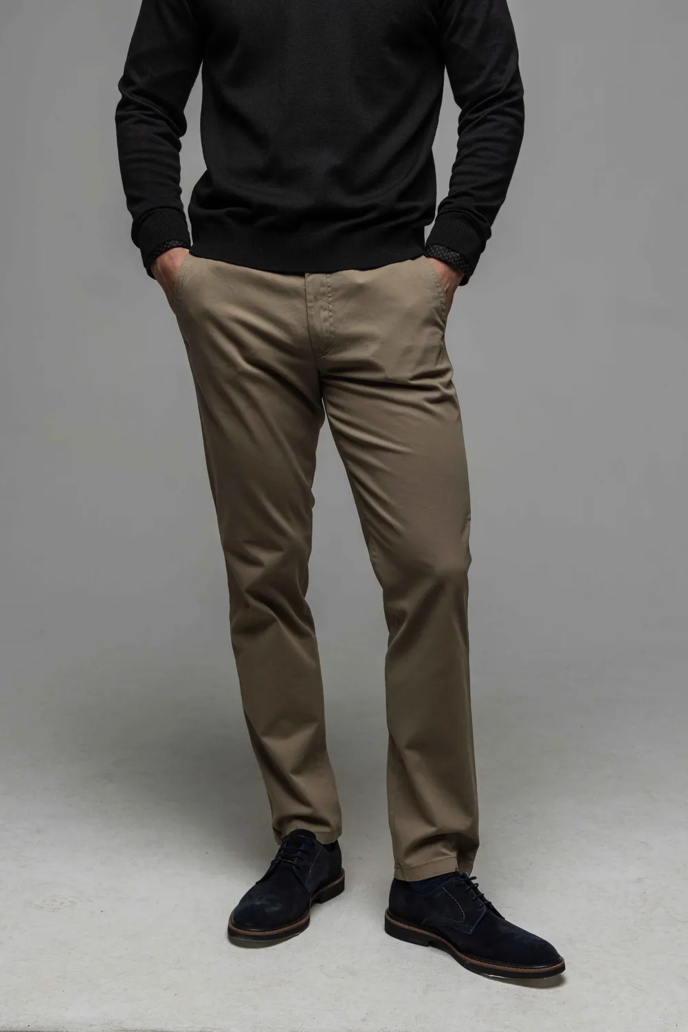 Alain Delon chino cappuccino a pois pantalone slim fit