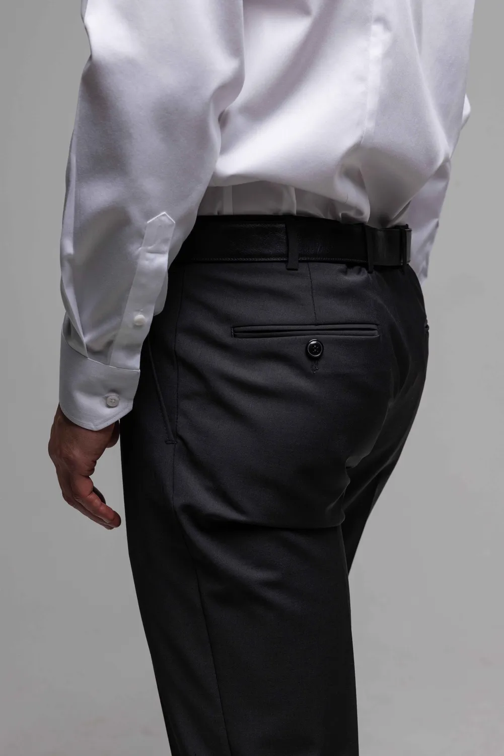 Alain Delon Basic Pantalone Abito Nero Slim Antipiega