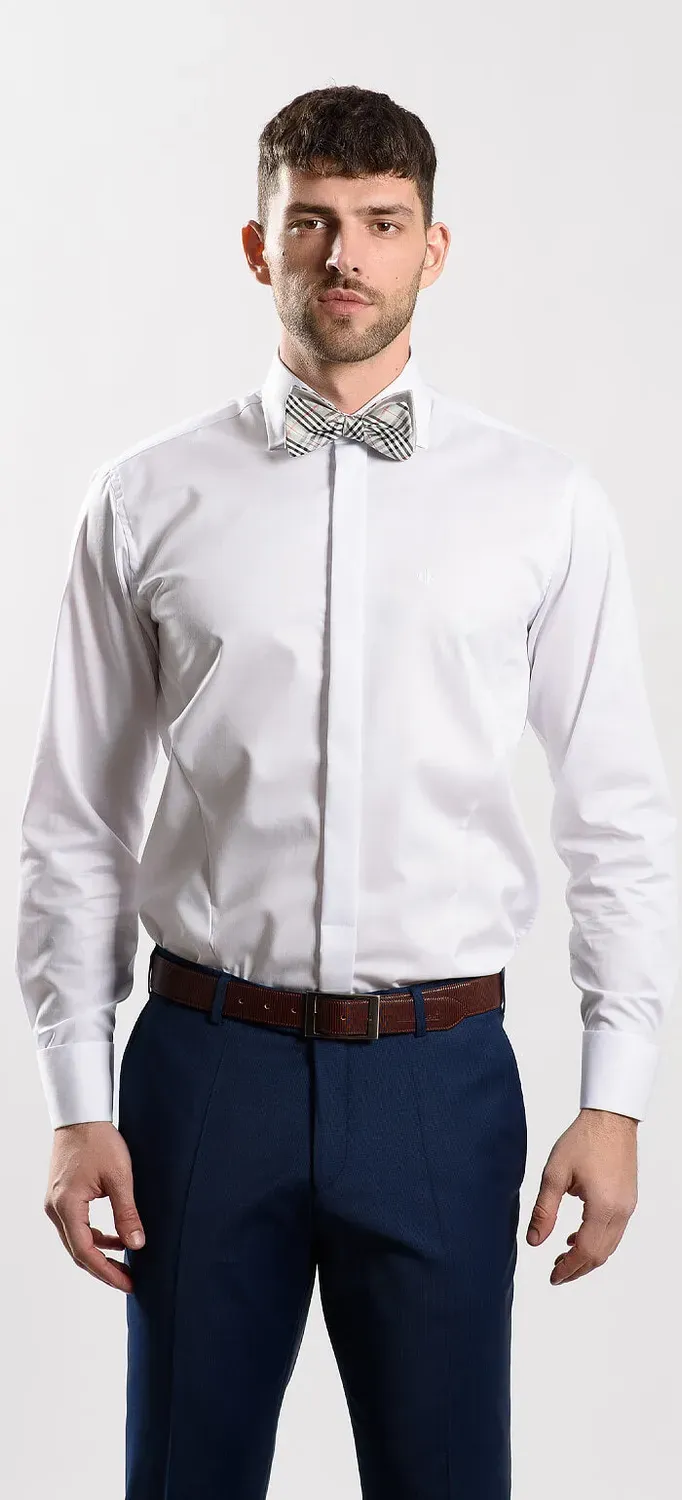 Alain Delon Camicia Bianca Extra Slim Gemelli 41