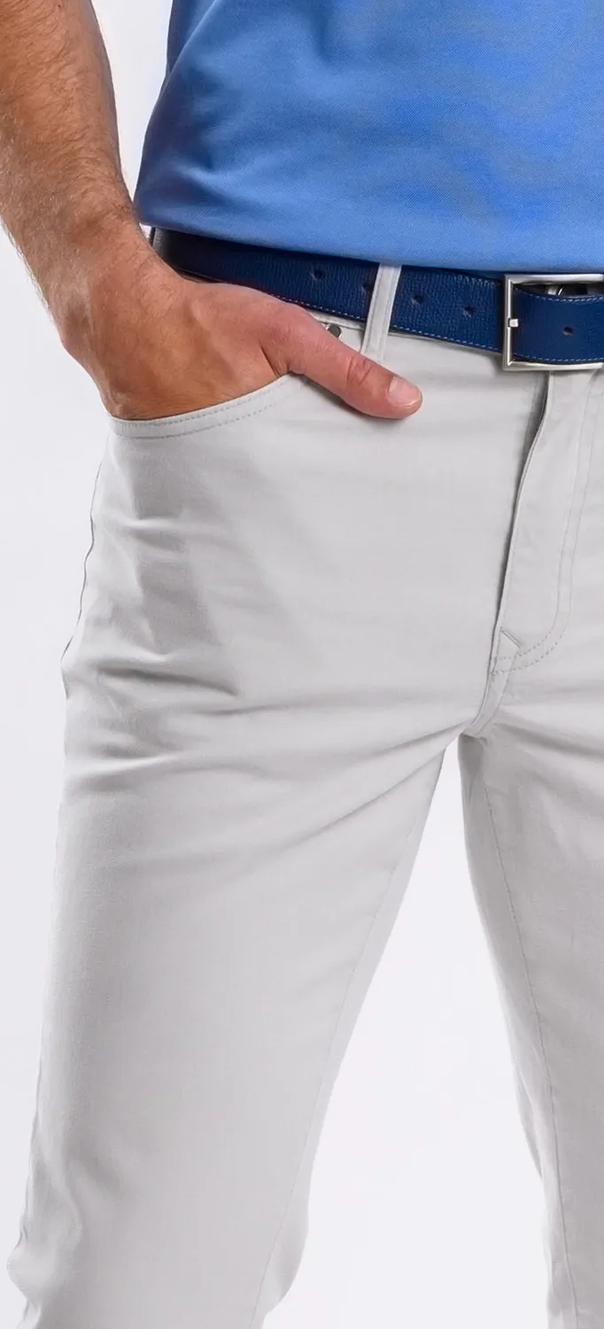 Alain Delon pantalone casual grigio slim cotone