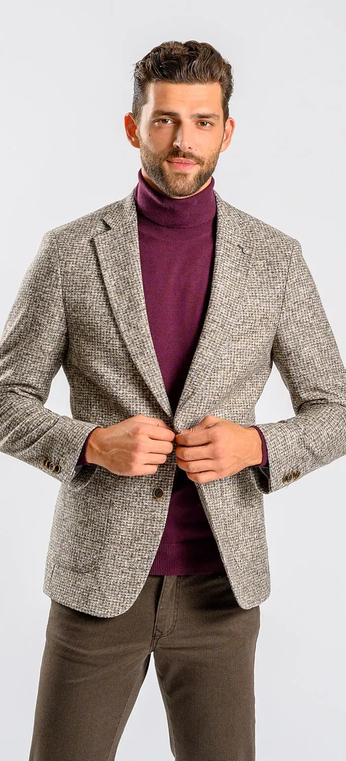 Alain Delon giacca beige cotone lana slim XL