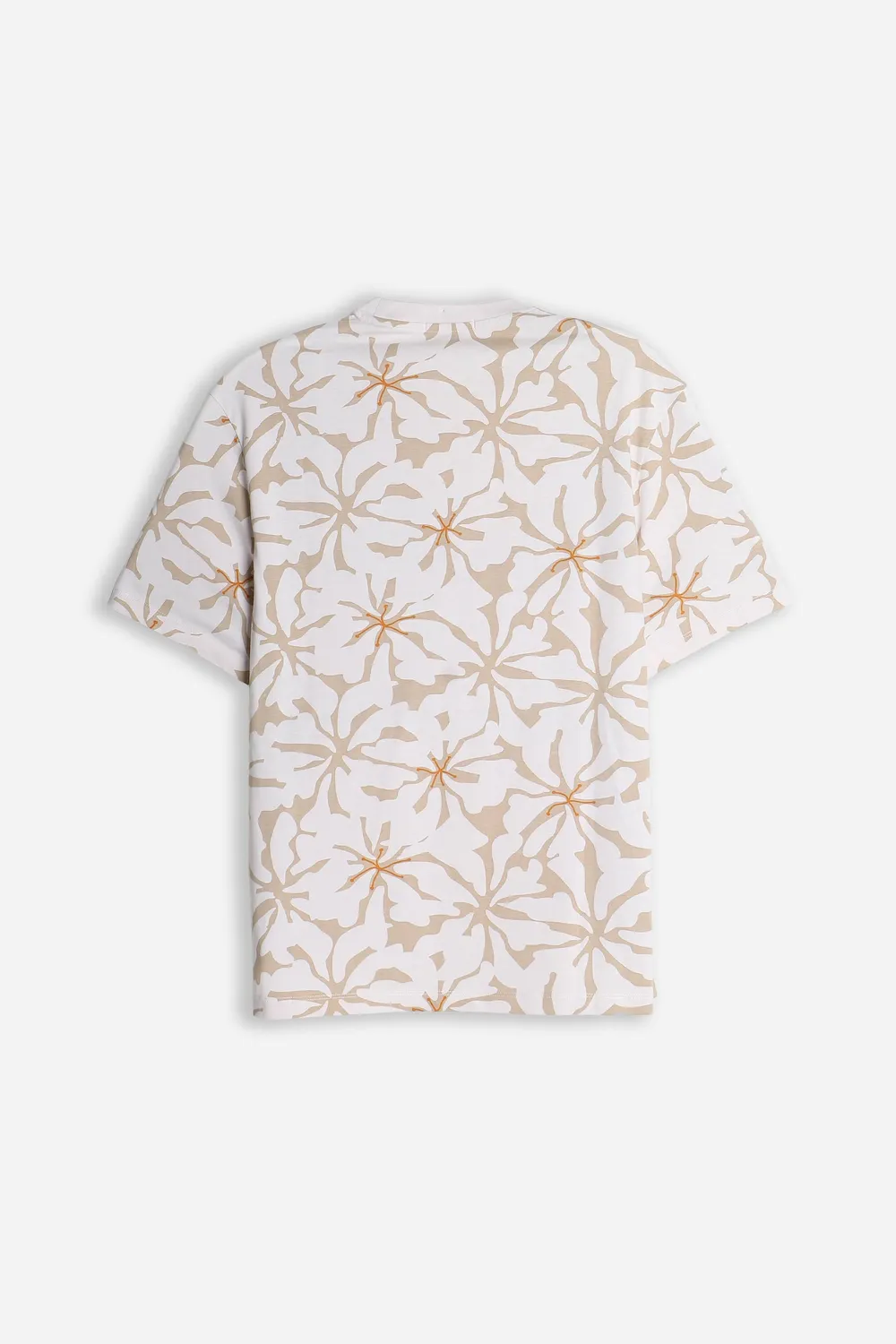 Sonny Bono T-Shirt Girocollo Fantasia Beige Cotone