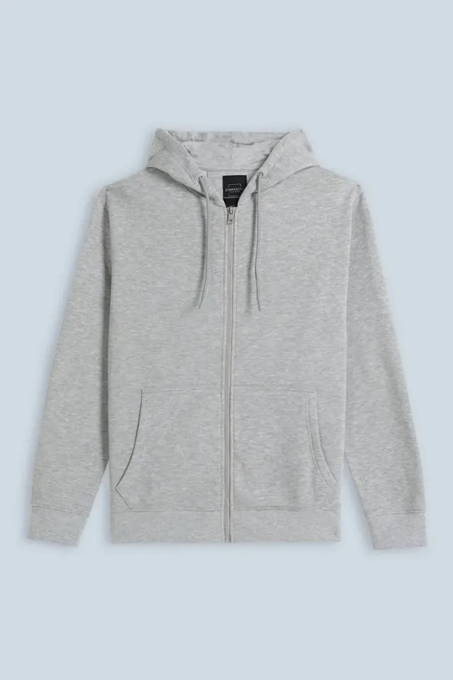 Sonny Bono Felpa Zip Cappuccio Grigio Chiaro M