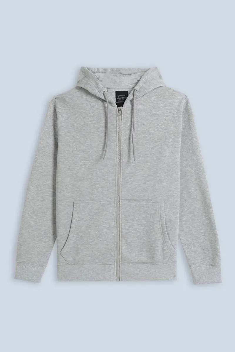 Sonny Bono Felpa Zip Cappuccio Grigio Chiaro M