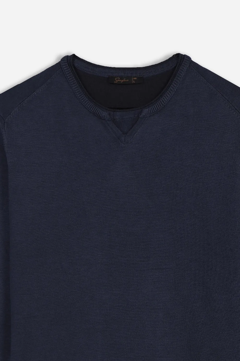 Sonny Bono Maglia Girocollo Blu Dettaglio Collo