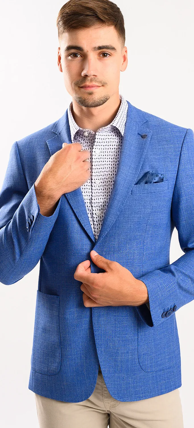 Alain Delon blazer blu royal lino lana estivo