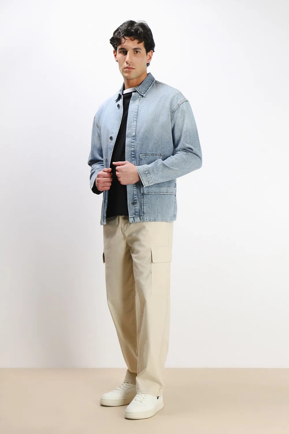 Sonny Bono Giubbotto Overshirt Denim Celeste Bottoni