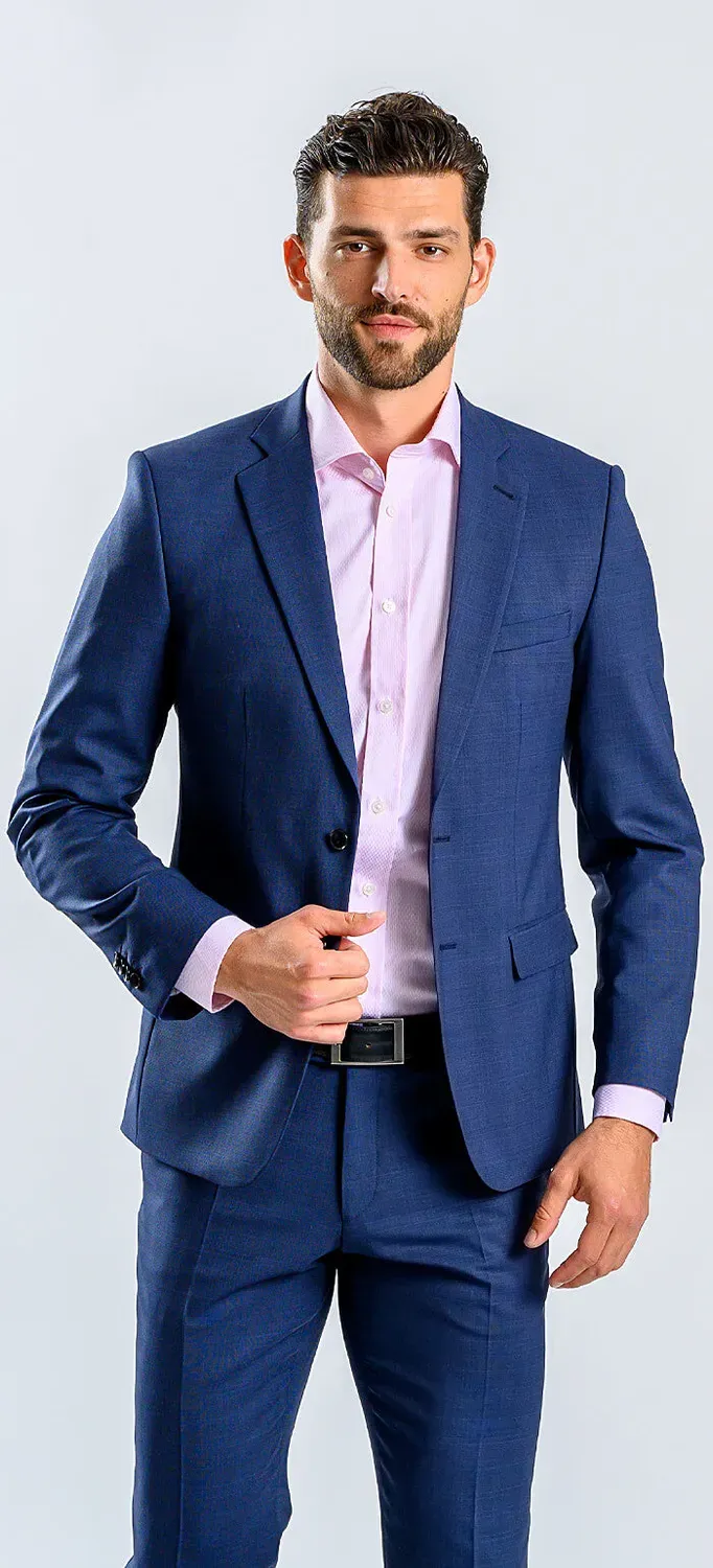 Alain Delon abito blu slim fit monopetto 2 bottoni