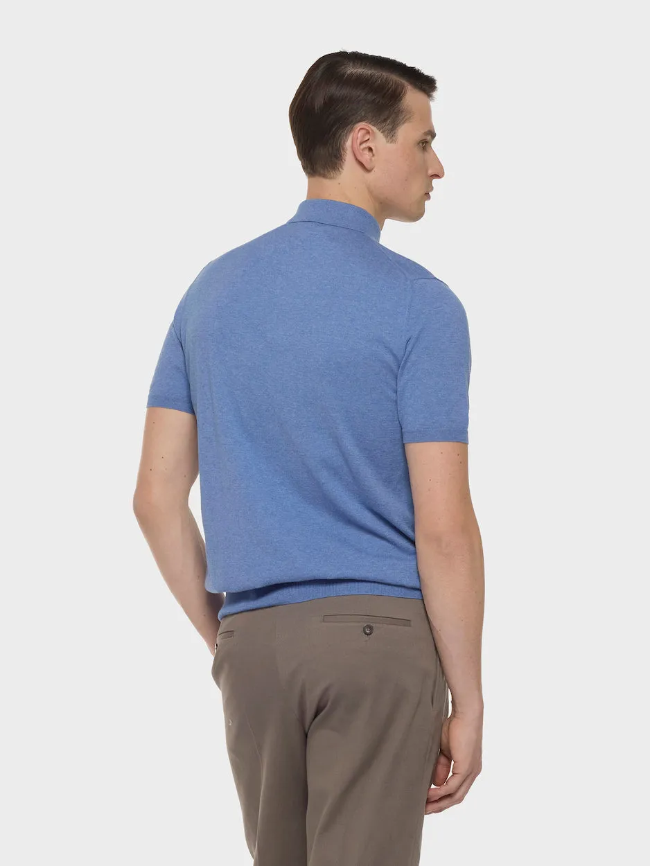 Caruso Polo Maniche Corte Cotone Blu Uomo
