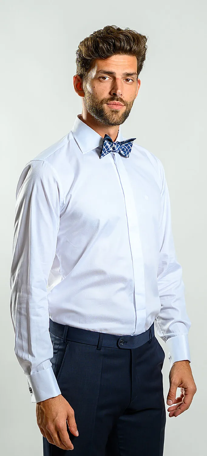 Alain Delon Slim Fit camicia bianca cotone