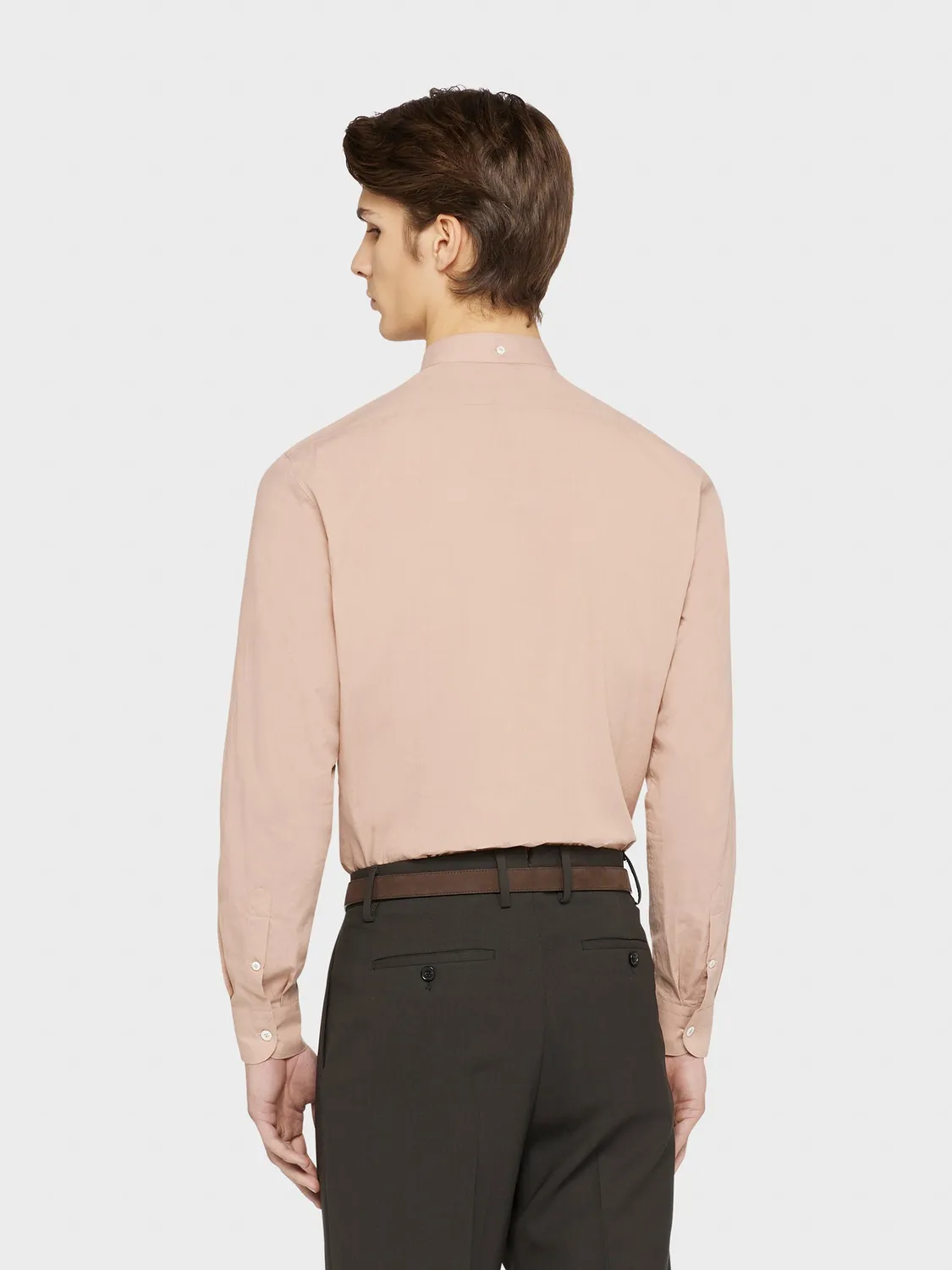 Caruso camicia coreana cotone rosa antico
