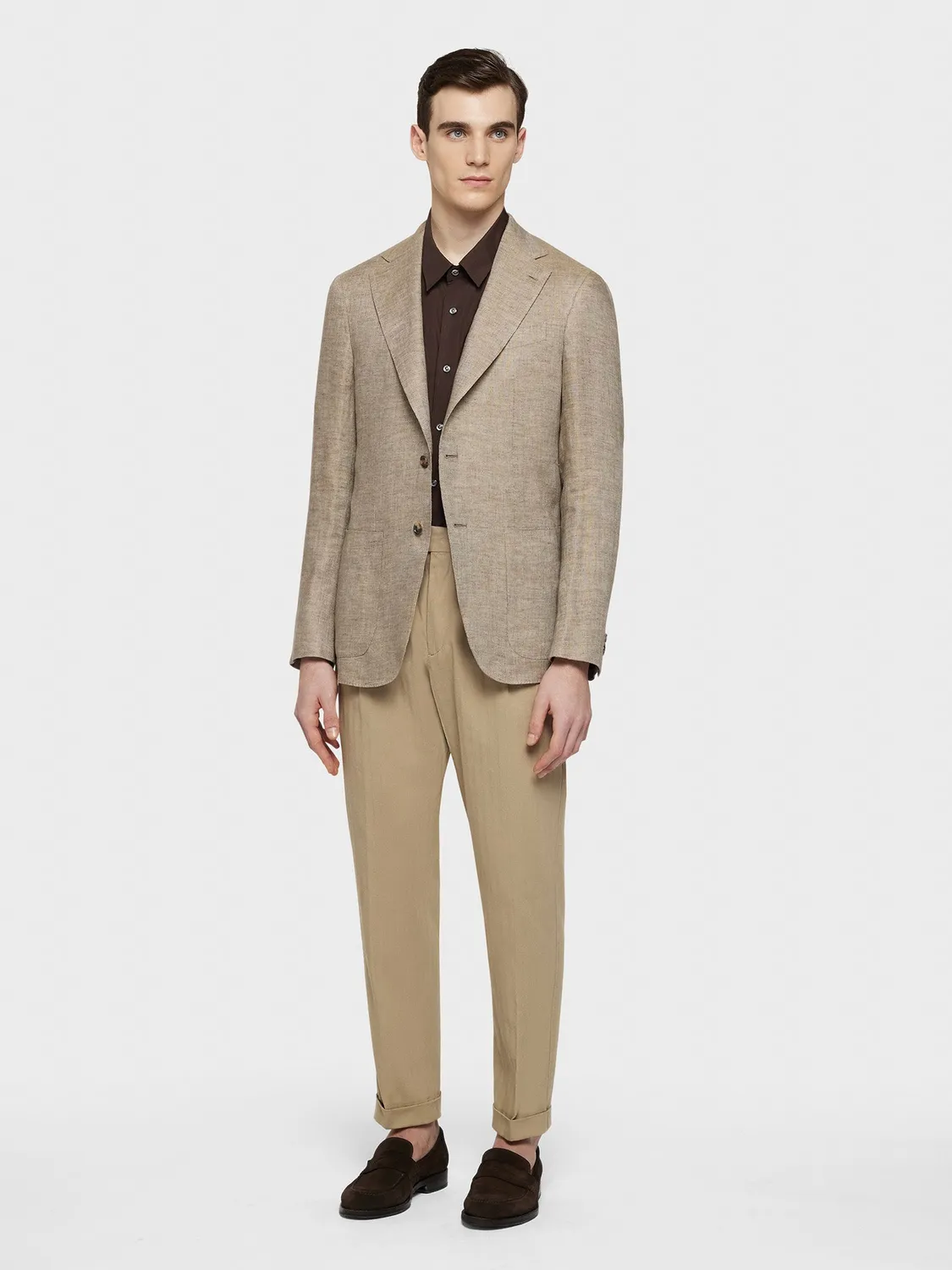 Caruso camicia texana marrone cotone
