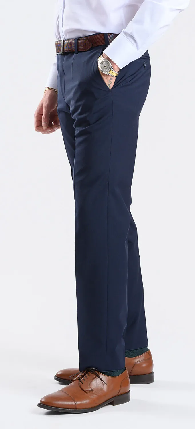Alain Delon pantaloni abito blu navy basic slim fit