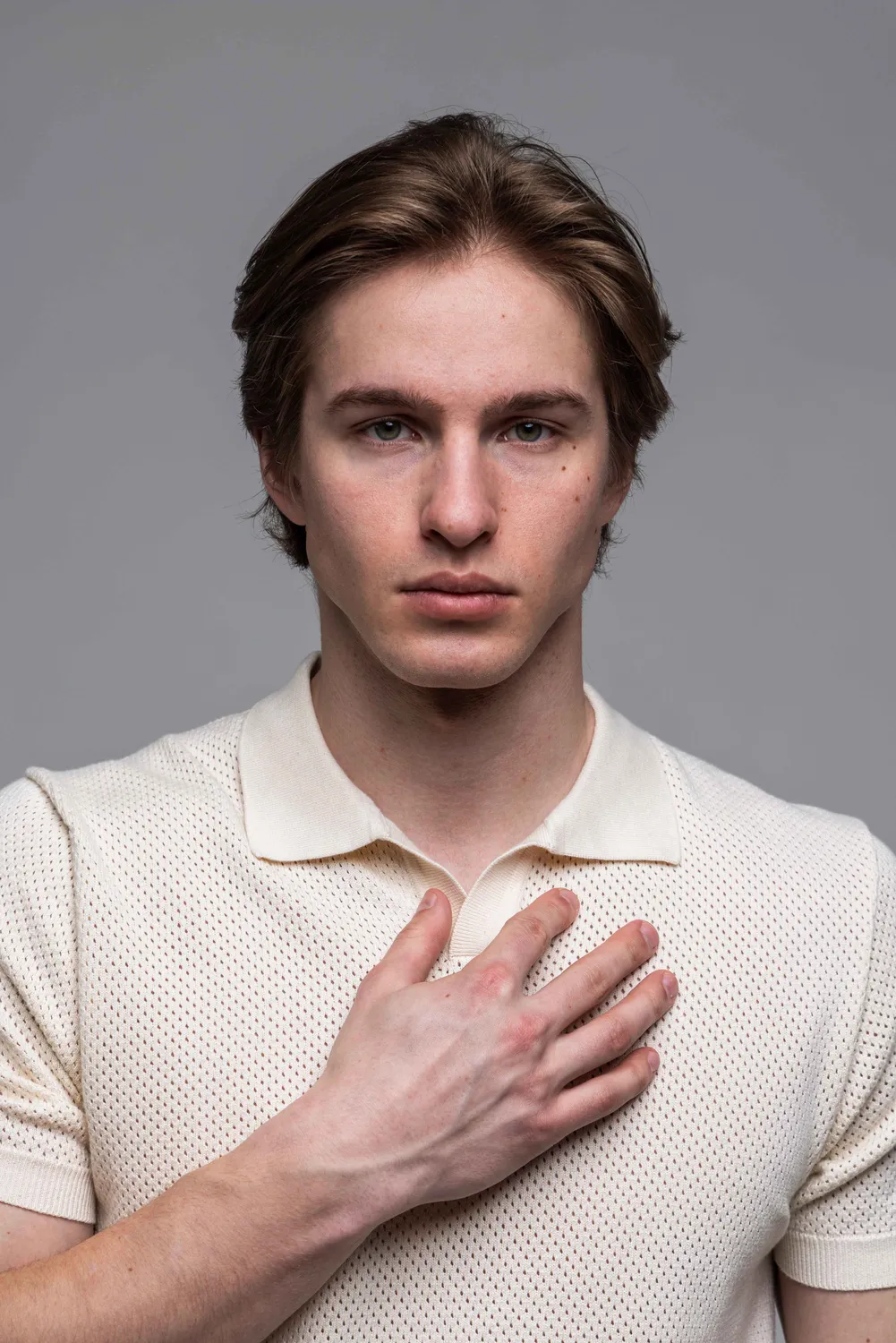 Alain Delon polo crema traforata in cotone
