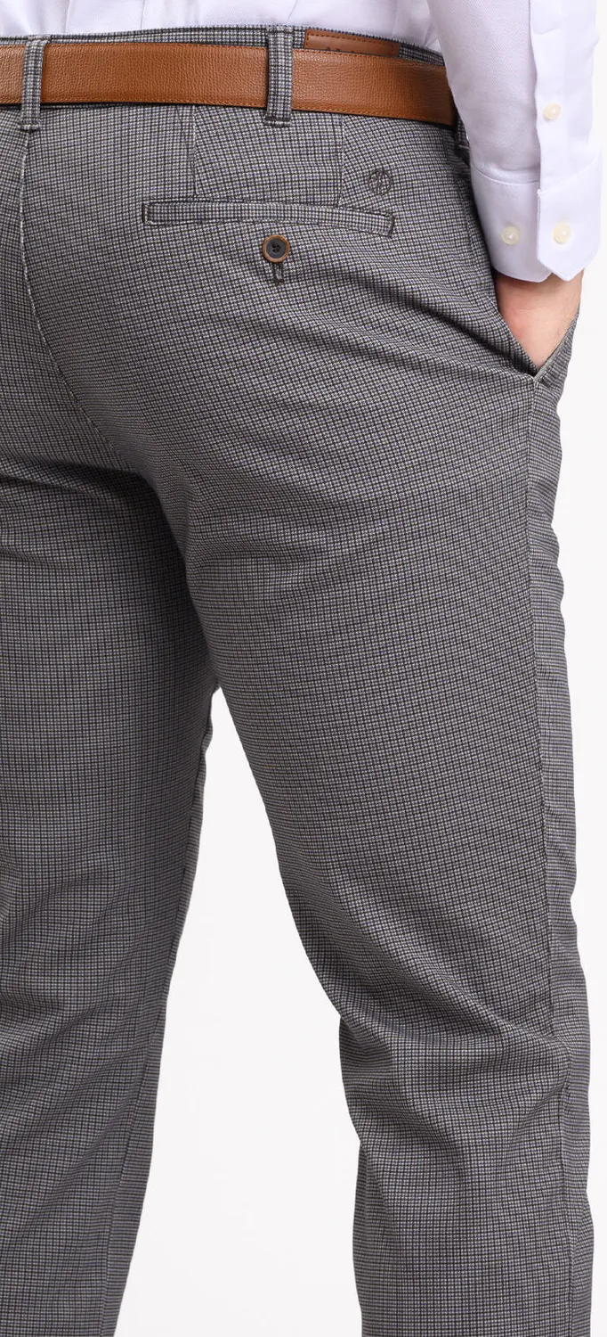 Alain Delon Pantaloni Uomo Grigio-Marrone Gallo