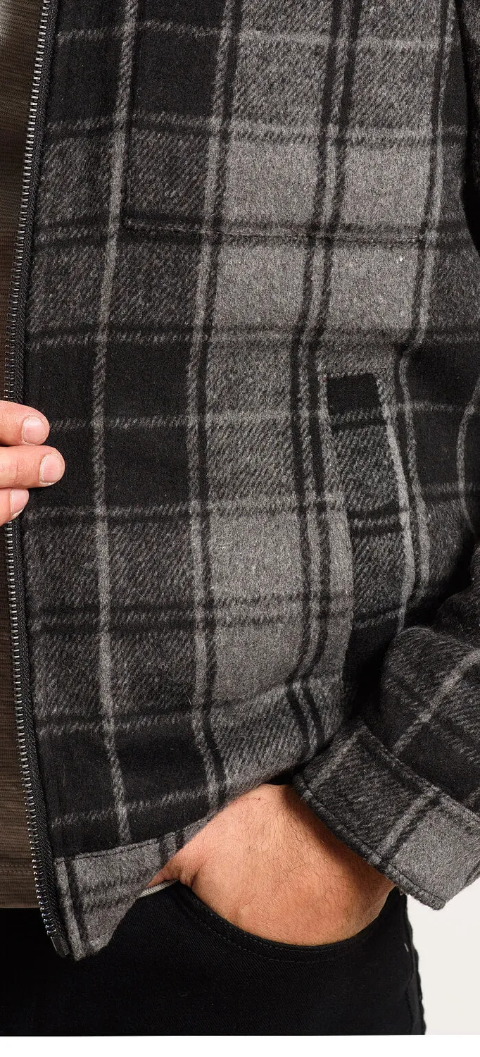 Alain Delon giacca flanella grigia a quadri slim fit