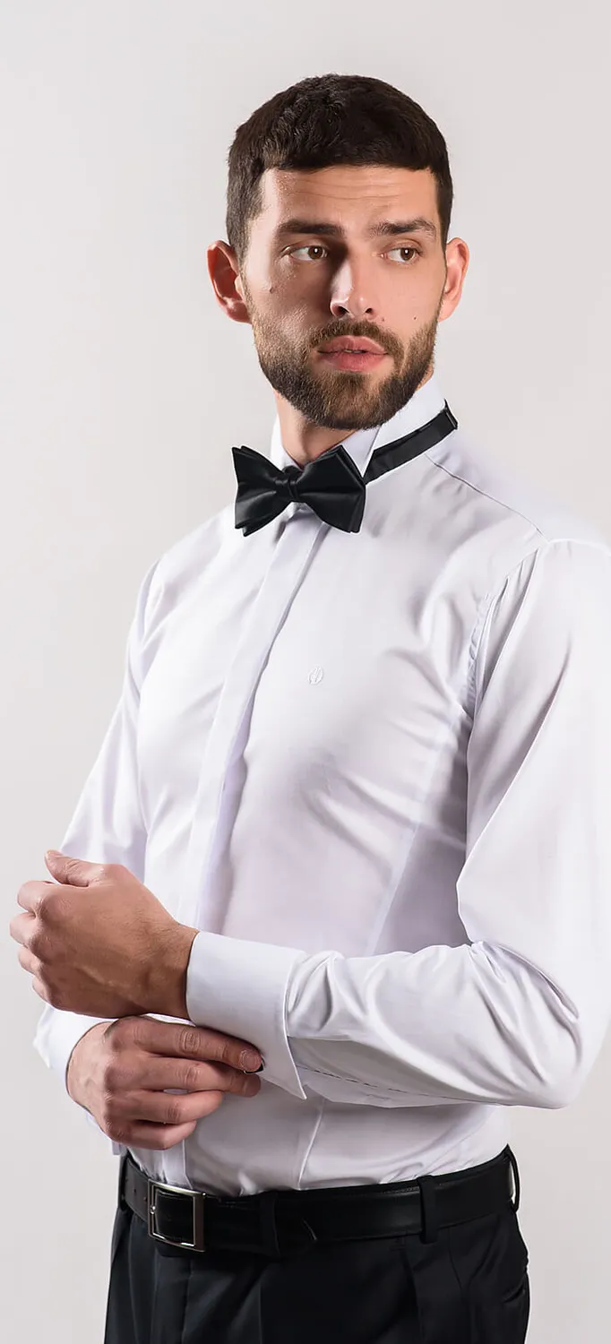 Alain Delon camicia smoking extra slim fit cerimonia