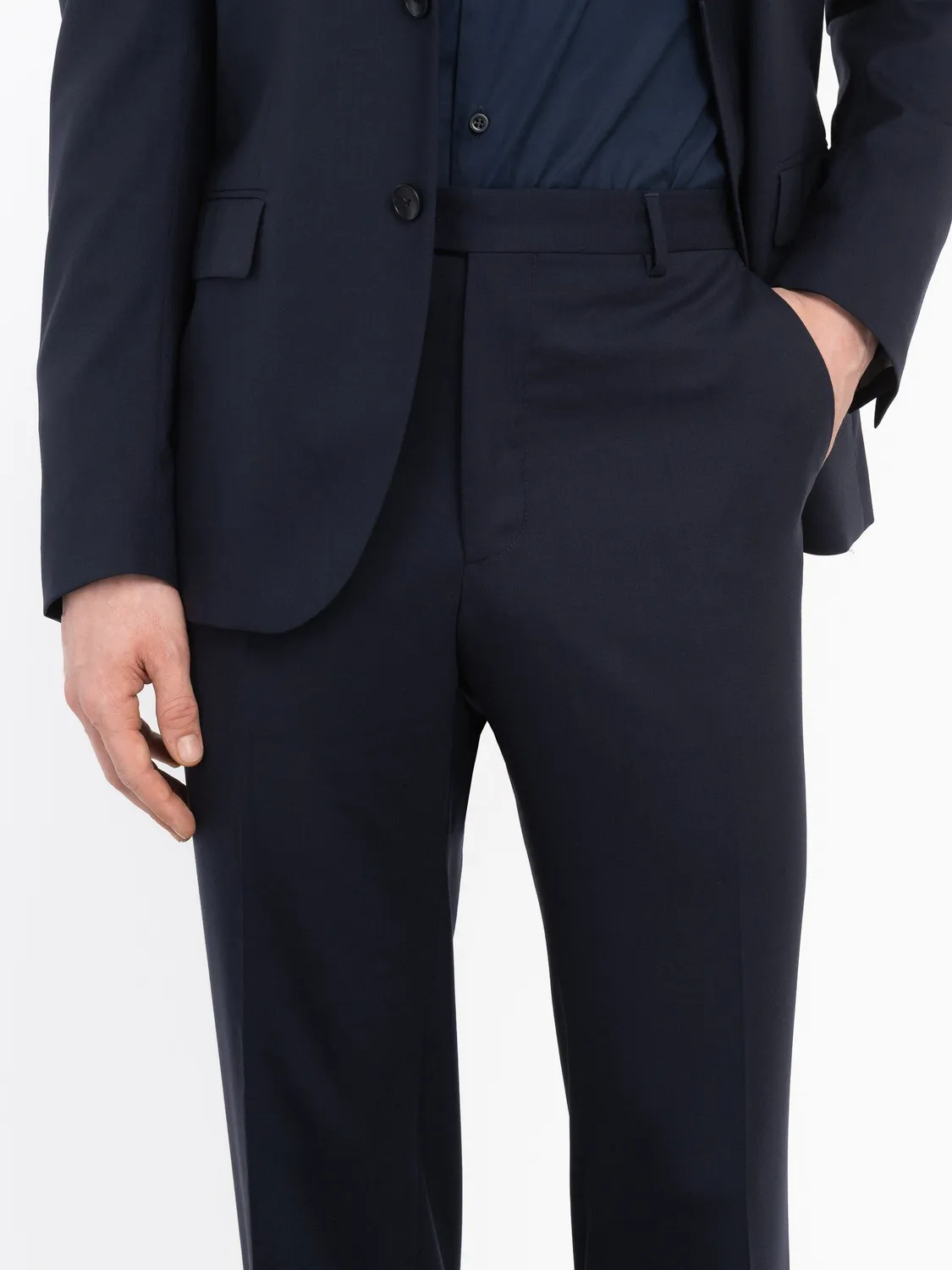 Paoloni Abito Fresco Lana Stretch Uomo Blu Slim