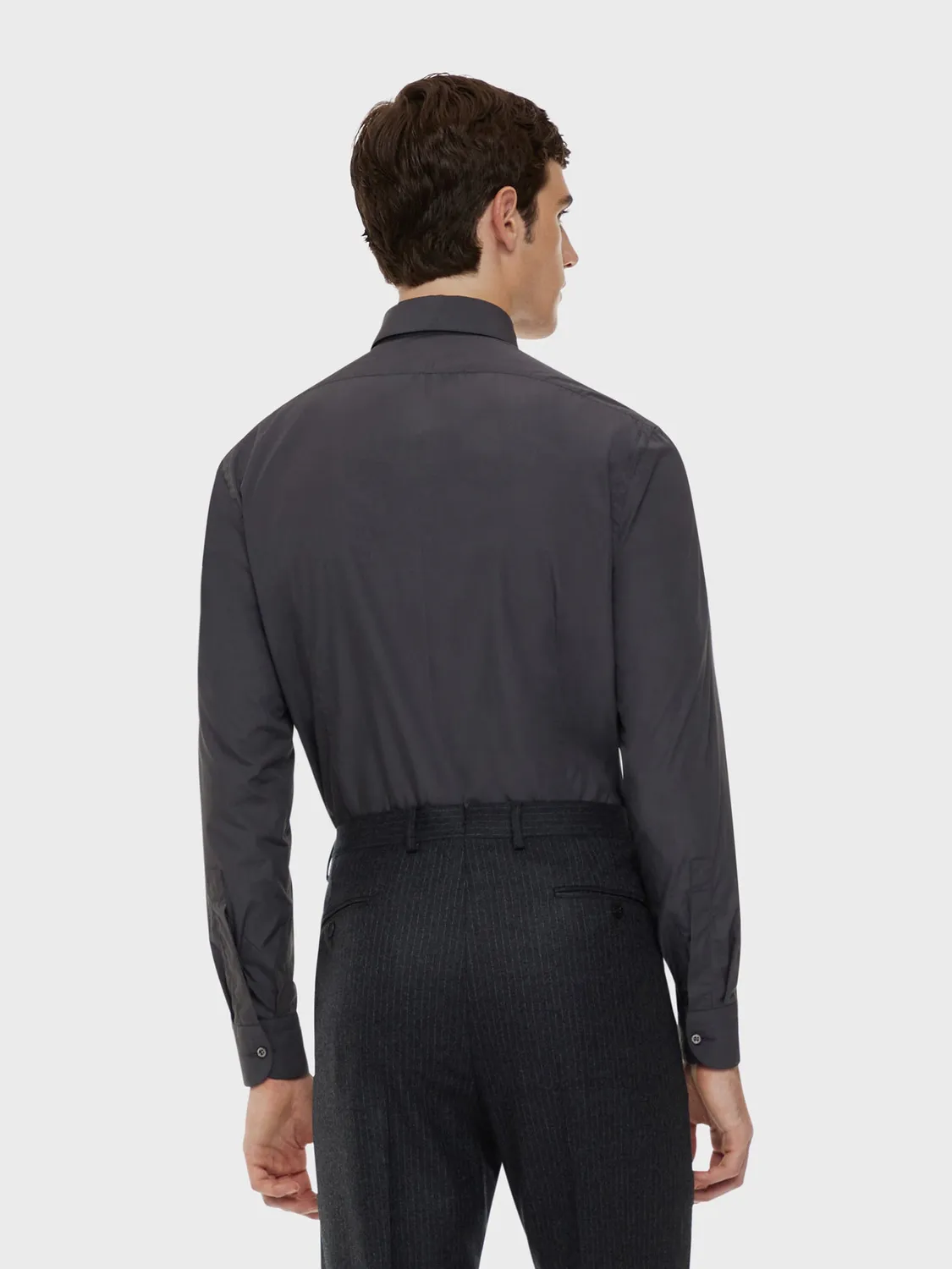 Caruso Butterfly camicia slim cotone grigia popeline