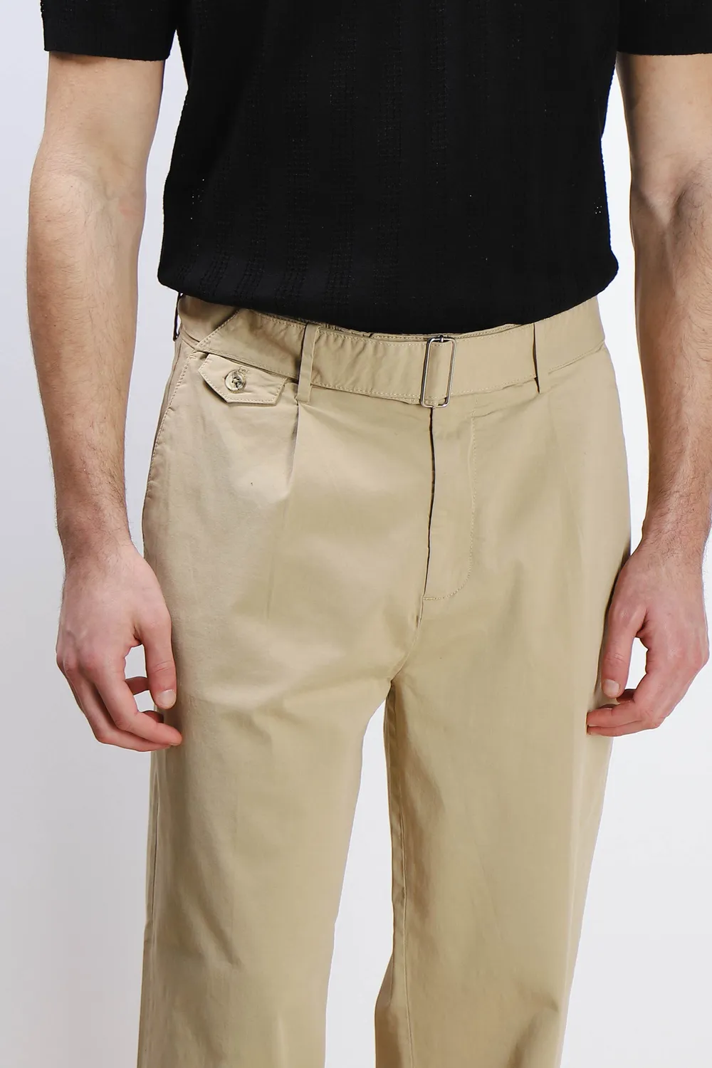 Sonny Bono Chino pantalone beige doppia pence