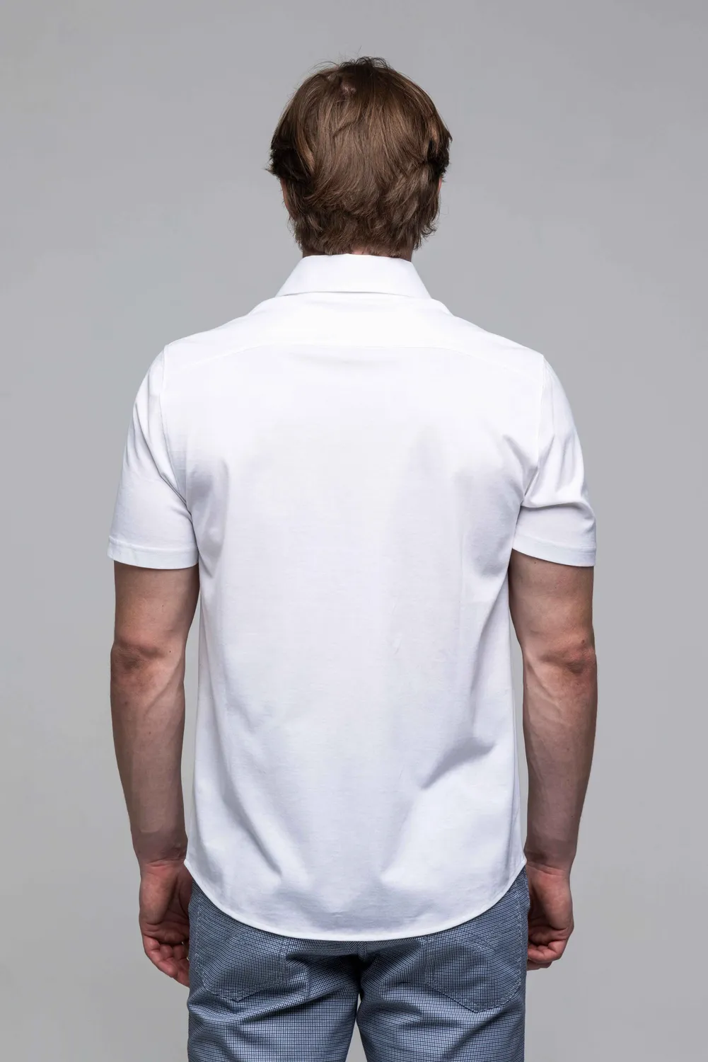 Alain Delon camicia extra slim manica corta bianca cotone