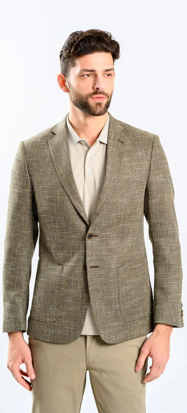 Alain Delon giacca marrone strutturata slim fit lana