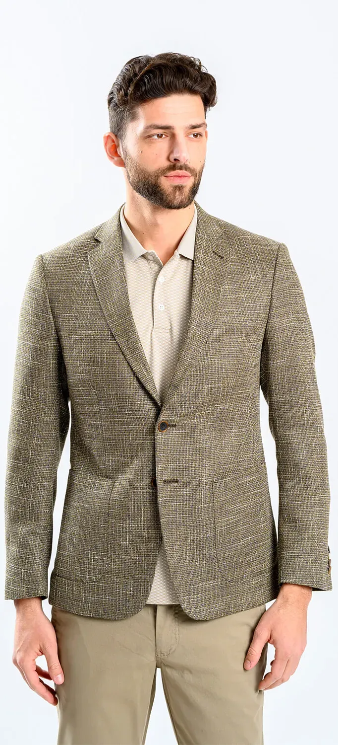 Alain Delon giacca marrone strutturata slim fit lana
