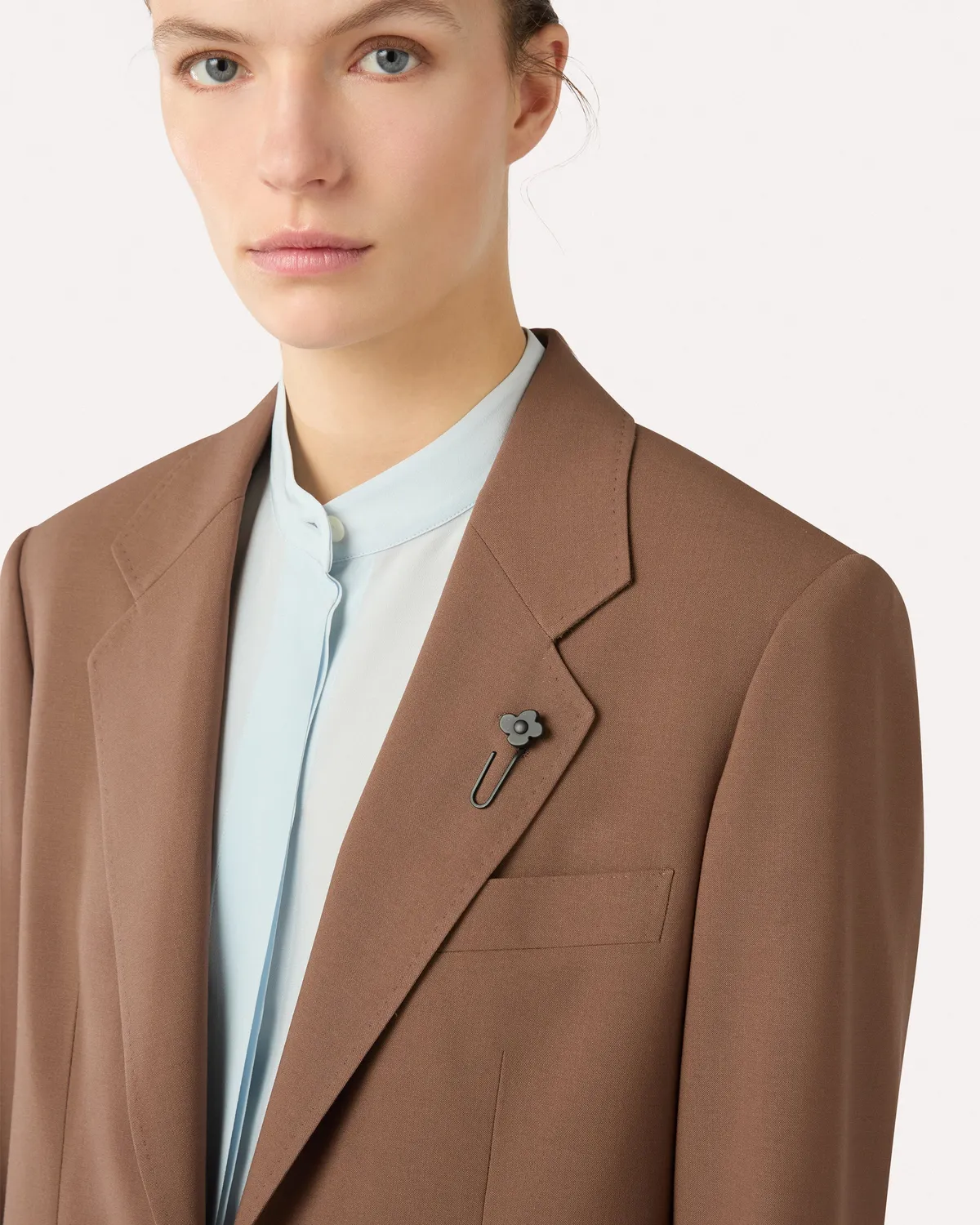 Lardini Blazer Monopetto Marrone Lana Stretch